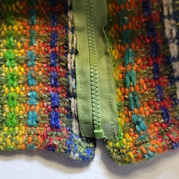 Vintage Hippie Wool Rainbow Woven Knit Full Zip Jacket Unisex 70s? - Picture 8 of 11